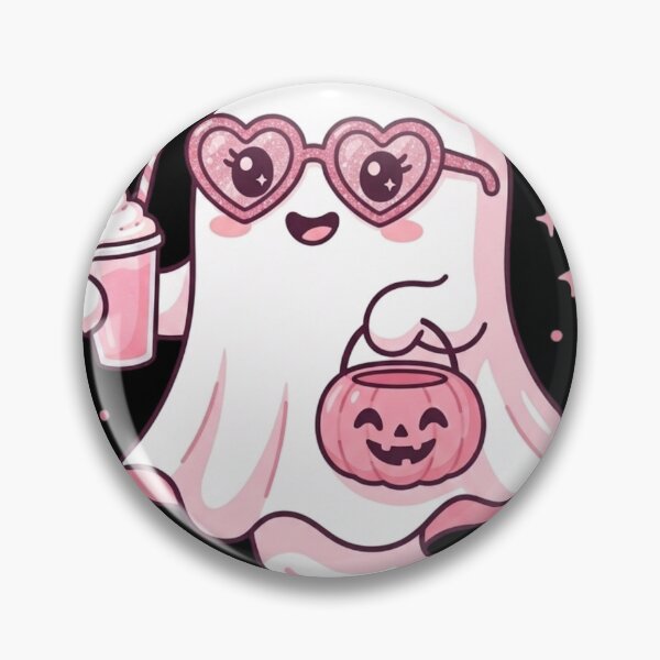 Item preview, Cute Pink Ghost Halloween Bow Heart Glasses Spooky designed and sold by w66aboo.