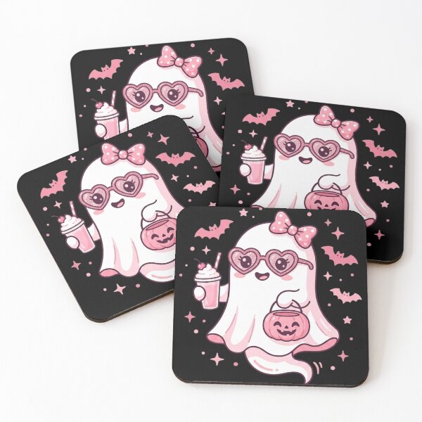 Item preview, Cute Pink Ghost Halloween Bow Heart Glasses Spooky designed and sold by w66aboo.