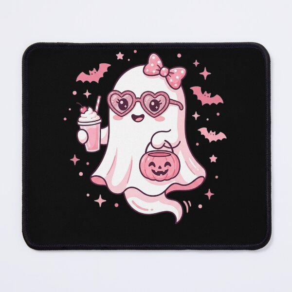 Item preview, Cute Pink Ghost Halloween Bow Heart Glasses Spooky designed and sold by w66aboo.