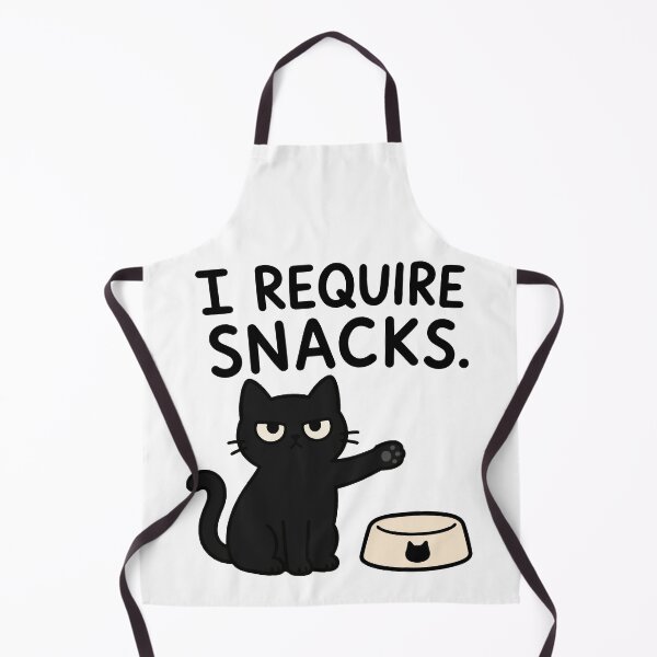 Item preview, Black Cat Waiting for Snacks – Funny Hungry Cat Illustration designed and sold by MewMade.
