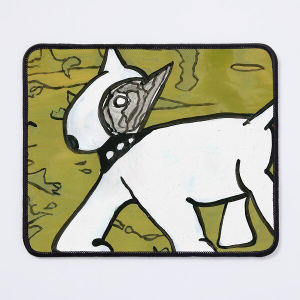 Item preview, Bull Terrier in Motion – Art Brut Dog Painting designed and sold by Dwaalhaas.com.