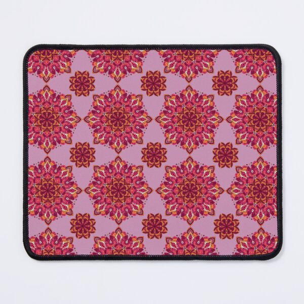 Item preview, Boho Mandala Floral Pattern – Pink & Burgundy Ornamental Folk Art designed and sold by Mousy17.