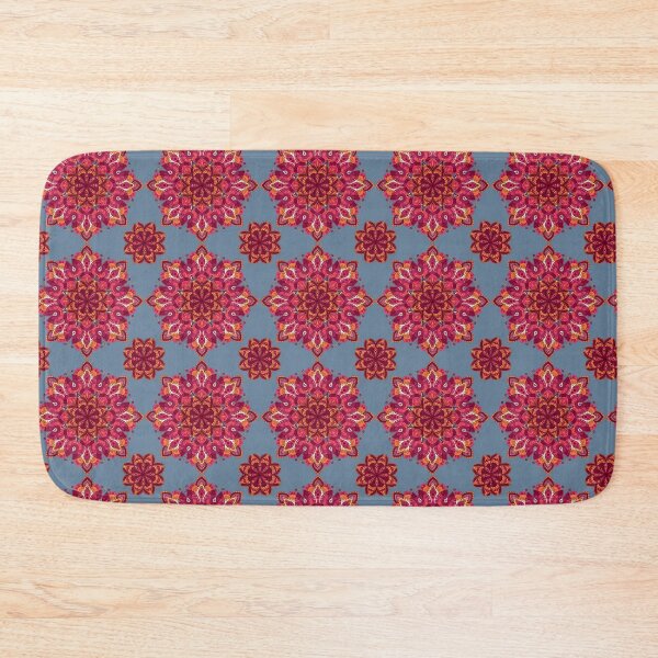 Item preview, Boho Mandala Floral Pattern – Pink & Burgundy Ornamental Folk Art designed and sold by Mousy17.
