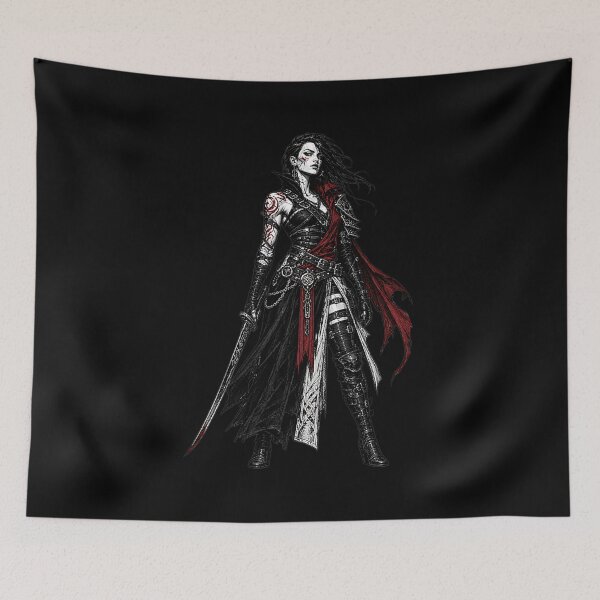 Item preview, ​Shadow Blade Rogue – Crimson & Black Gothic Fighter  designed and sold by Creatby7030.