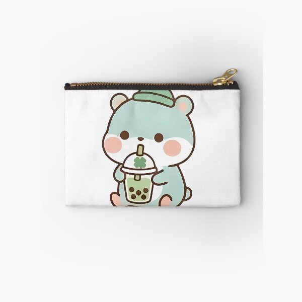 Item preview, Kawaii Cute Mint Bear Drinking Boba Tea designed and sold by Cuddly-Critters.