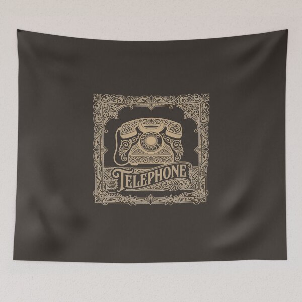 Item preview, Antique Telephone Victorian Art Nouveau Gold Filigree Woodcut Art designed and sold by KiwiRider.
