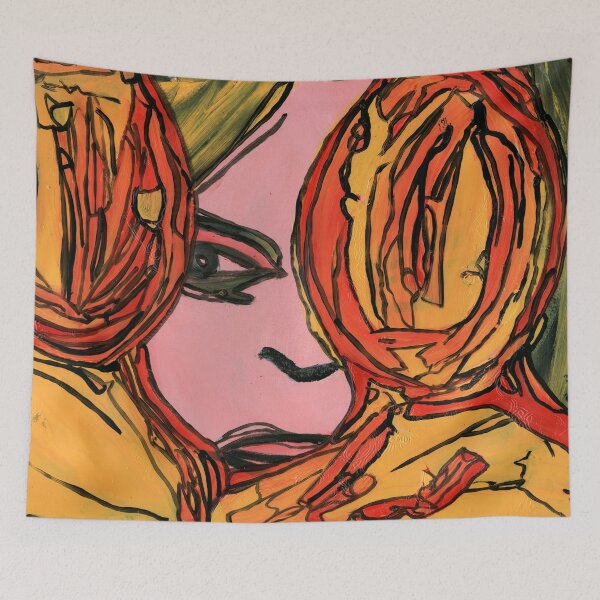 Item preview, Gaze Through the Warmth – Expressionist Portrait Study designed and sold by Dwaalhaas.com.