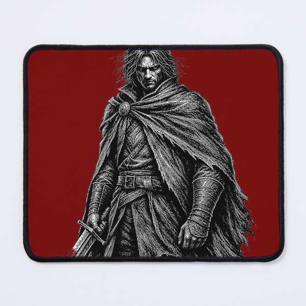 Item preview, Grimdark Fantasy Ranger – Monochromatic Woodcut Warrior designed and sold by Creatby7030.