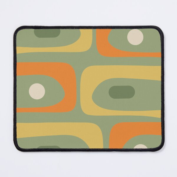 Item preview, Mid Century Modern Abstract Minimalist Retro Piquet Pattern in Mossy Sage Green Mustard Orange designed and sold by kierkegaard.