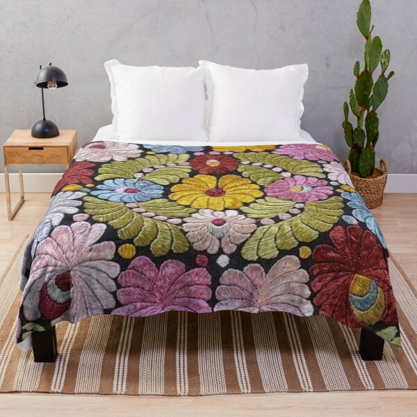 Item preview, Vibrant Folk Floral Embroidery designed and sold by Choopstores.