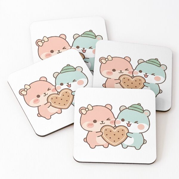 Item preview, Kawaii Cute Bears Holding Heart Cookie designed and sold by Cuddly-Critters.