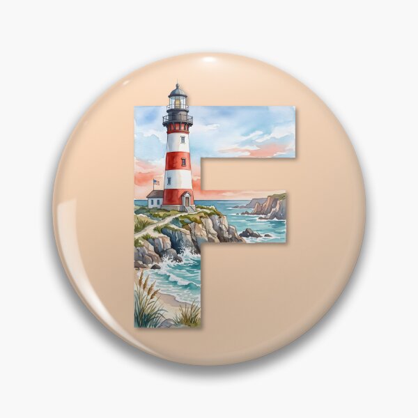 Item preview, Coastal Initial F Lighthouse Monogram Ocean Beach Personalized Design designed and sold by Sea Gem.