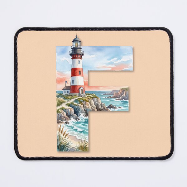 Item preview, Coastal Initial F Lighthouse Monogram Ocean Beach Personalized Design designed and sold by Sea Gem.