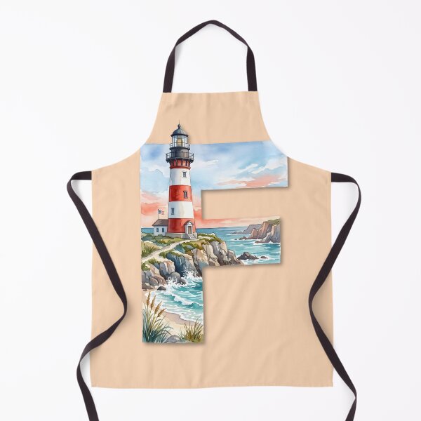 Item preview, Coastal Initial F Lighthouse Monogram Ocean Beach Personalized Design designed and sold by Sea Gem.