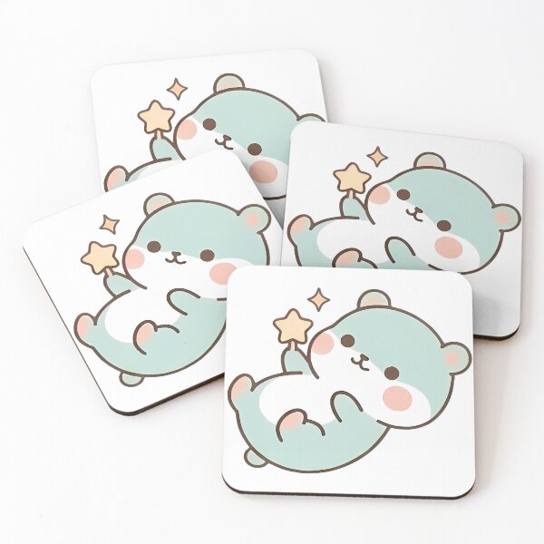 Item preview, Kawaii Cute Mint Bear Floating Magic Star designed and sold by Cuddly-Critters.