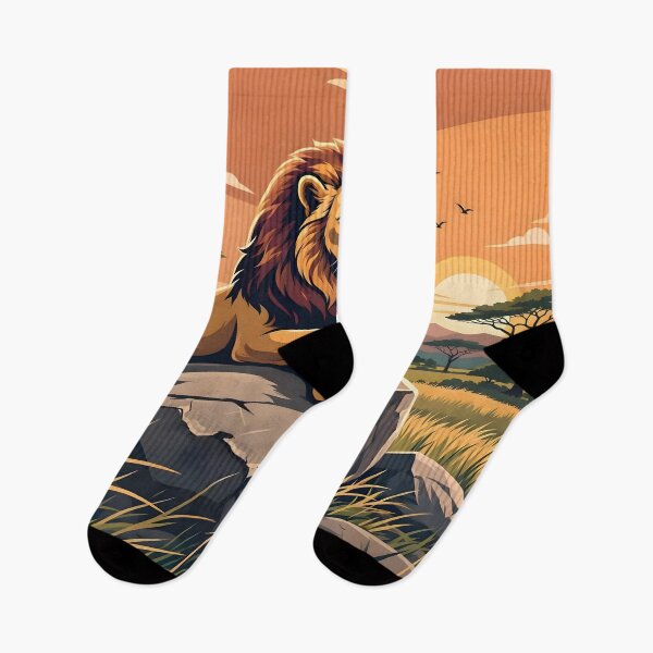 Item preview, Majestic Lion On Rock African Savanna Sunset designed and sold by Herodestroyer.