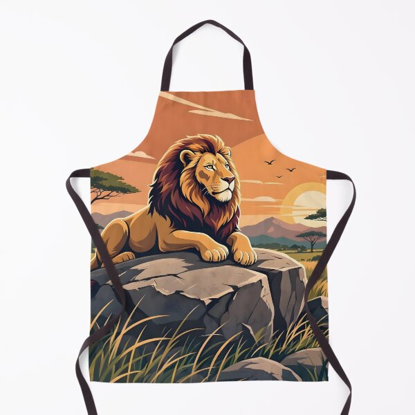 Item preview, Majestic Lion On Rock African Savanna Sunset designed and sold by Herodestroyer.