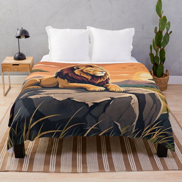 Item preview, Majestic Lion On Rock African Savanna Sunset designed and sold by Herodestroyer.