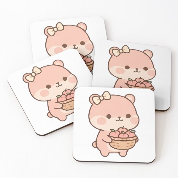 Item preview, Kawaii Cute Peachy Bear Basket Peaches designed and sold by Cuddly-Critters.