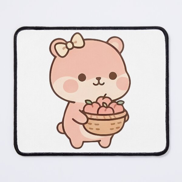 Item preview, Kawaii Cute Peachy Bear Basket Peaches designed and sold by Cuddly-Critters.
