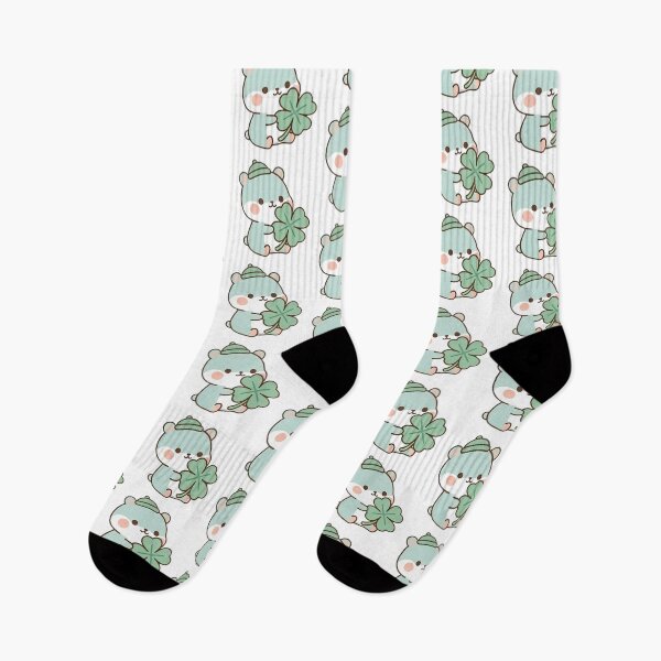 Item preview, Kawaii Lucky Mint Bear Four Leaf Clover designed and sold by Cuddly-Critters.