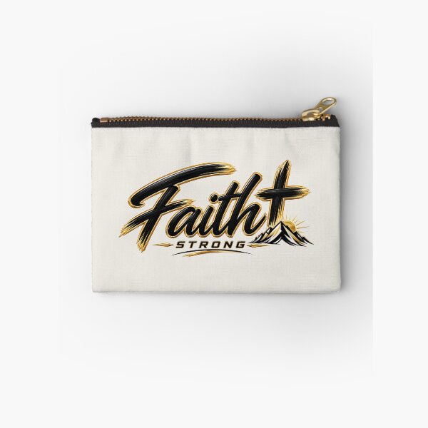 Item preview, Faith Strong – Christian Cross & Mountain Inspirational Design designed and sold by HO•Designs.