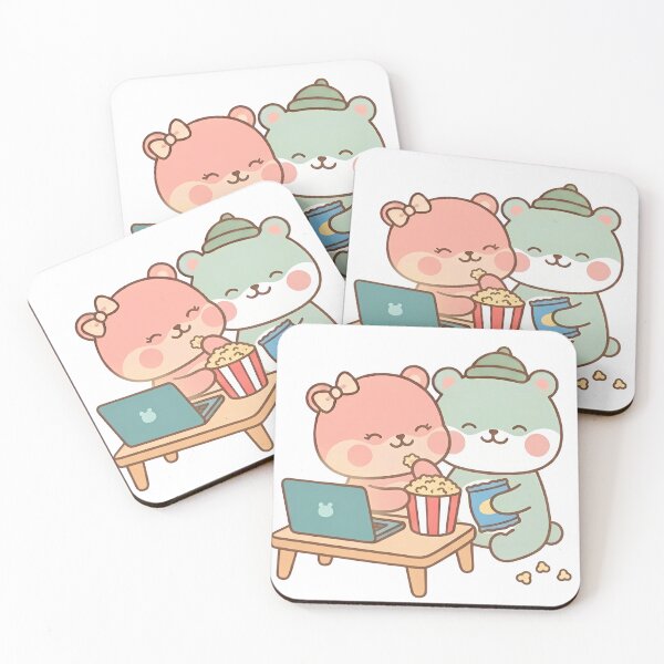 Item preview, Kawaii Cute Bears Cozy Movie Night Date designed and sold by Cuddly-Critters.