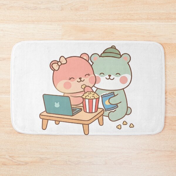 Item preview, Kawaii Cute Bears Cozy Movie Night Date designed and sold by Cuddly-Critters.