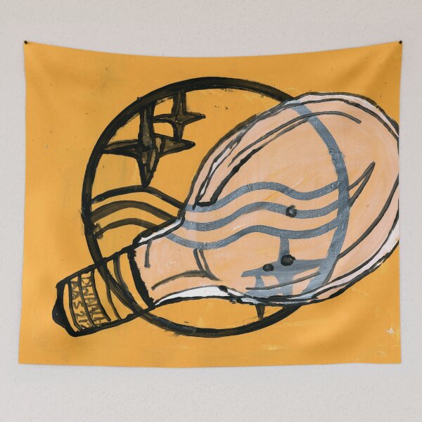 Item preview, Eindhoven Spark – Art Brut Lightbulb & Stars designed and sold by Dwaalhaas.com.