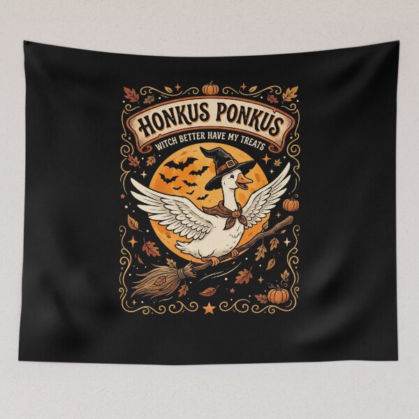 Item preview, Honkus Ponkus Witch Goose Halloween Broom Funny Vintage designed and sold by w66aboo.
