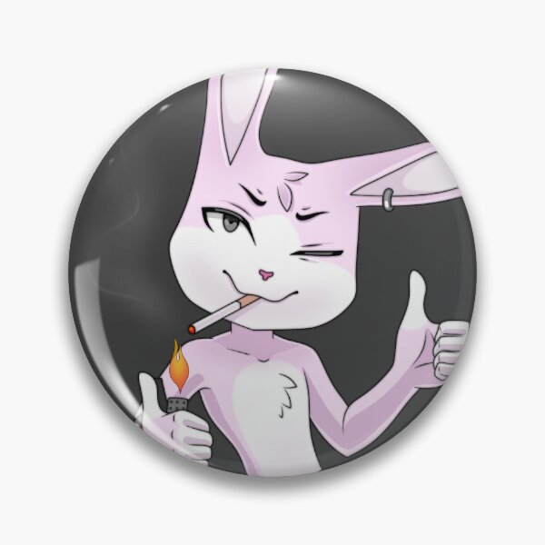 Item preview, Smoking Bunny Thumbs Up – Funny Rebellious Rabbit Cartoon designed and sold by LoreliNLi.