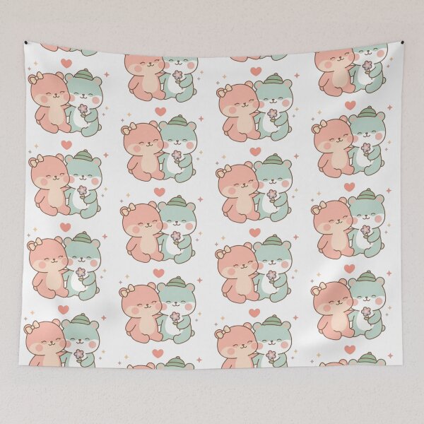 Item preview, Kawaii Cute Bears Pastel Flower designed and sold by Cuddly-Critters.