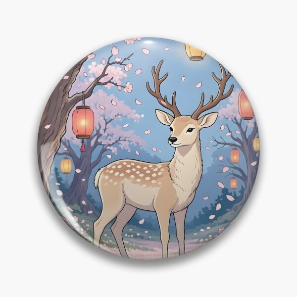 Item preview, Magical Deer In Cherry Blossom Lantern Forest designed and sold by Herodestroyer.