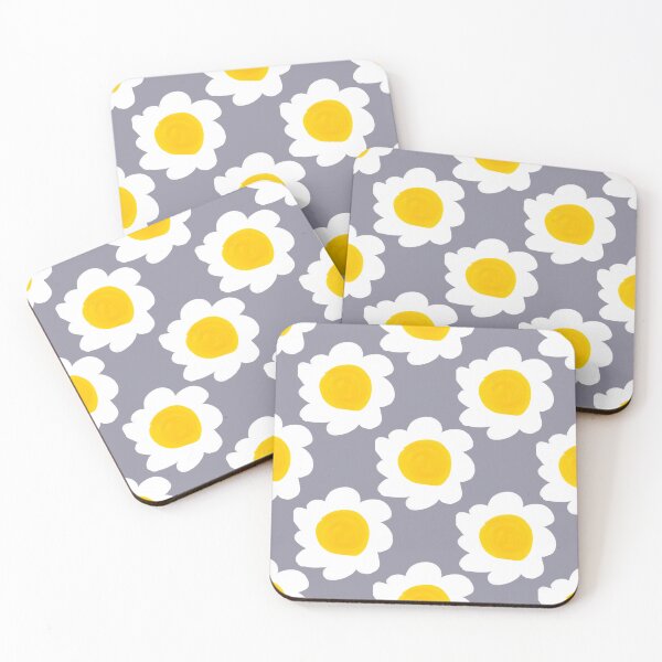 Item preview, Scandi Slate Blue Daisy Pattern Mid Century Retro Floral designed and sold by CaramelCo.