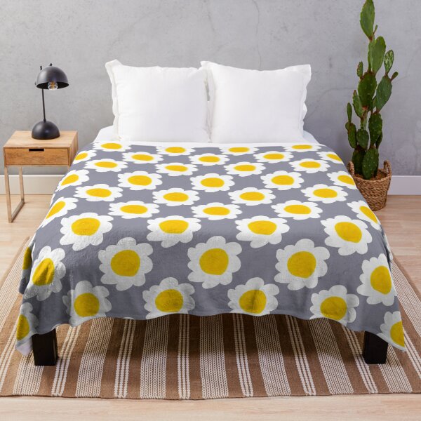 Item preview, Scandi Slate Blue Daisy Pattern Mid Century Retro Floral designed and sold by CaramelCo.