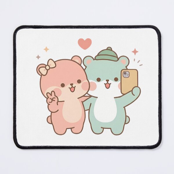Item preview, Kawaii Cute Bears Taking Phone Selfie designed and sold by Cuddly-Critters.