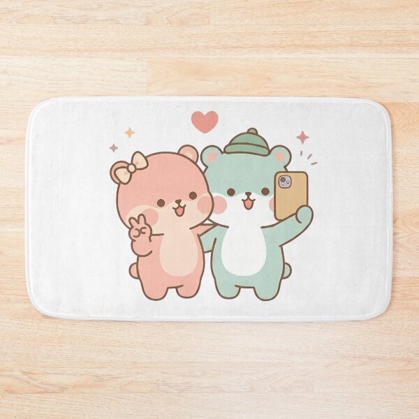 Item preview, Kawaii Cute Bears Taking Phone Selfie designed and sold by Cuddly-Critters.
