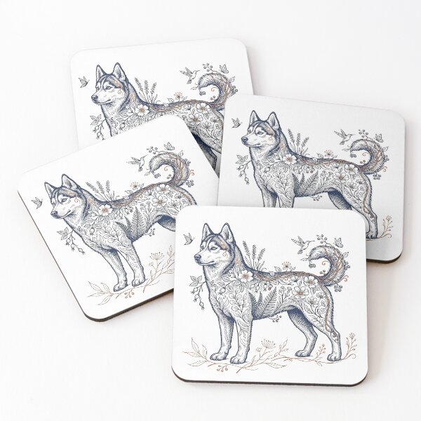 Item preview, Siberian Husky Botanical Illustration designed and sold by SUP-R-Ts.