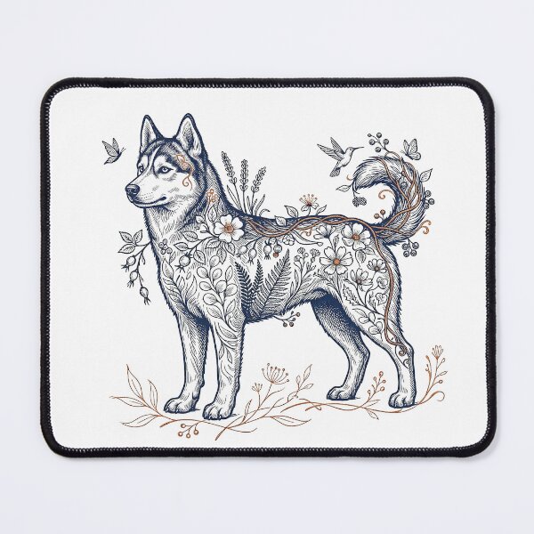 Item preview, Siberian Husky Botanical Illustration designed and sold by SUP-R-Ts.