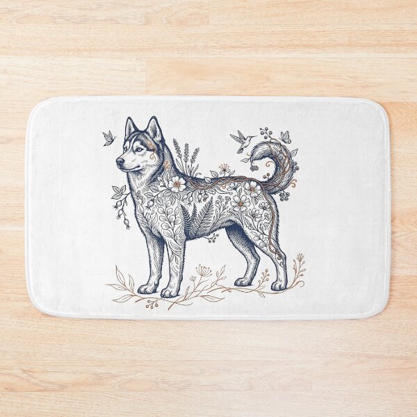 Item preview, Siberian Husky Botanical Illustration designed and sold by SUP-R-Ts.
