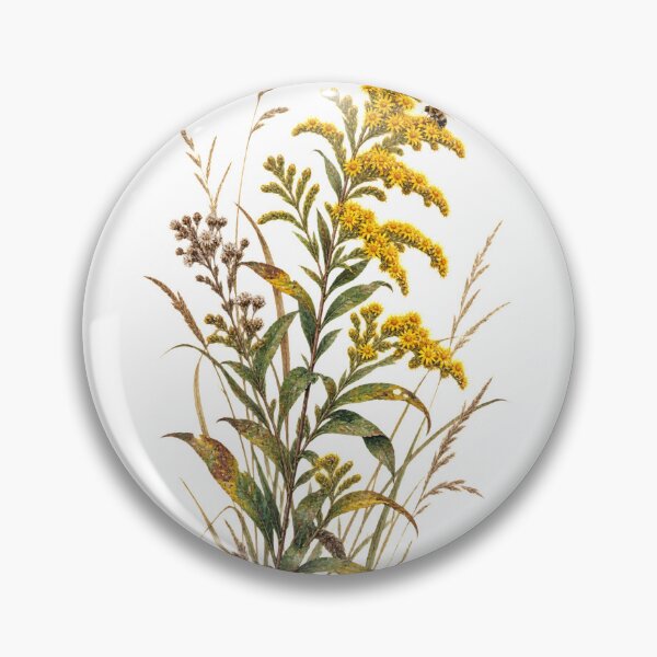 Item preview, Goldenrod & Native Bee | Late Summer Wildflower Art designed and sold by SusanSweetArt.