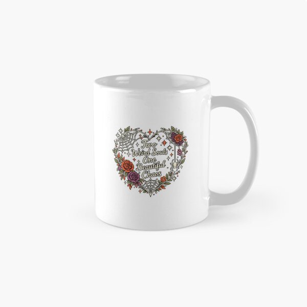Item preview, Two Weird Souls One Beautiful Chaos Gothic Floral Heart Couple Design designed and sold by MAPDDesigns.