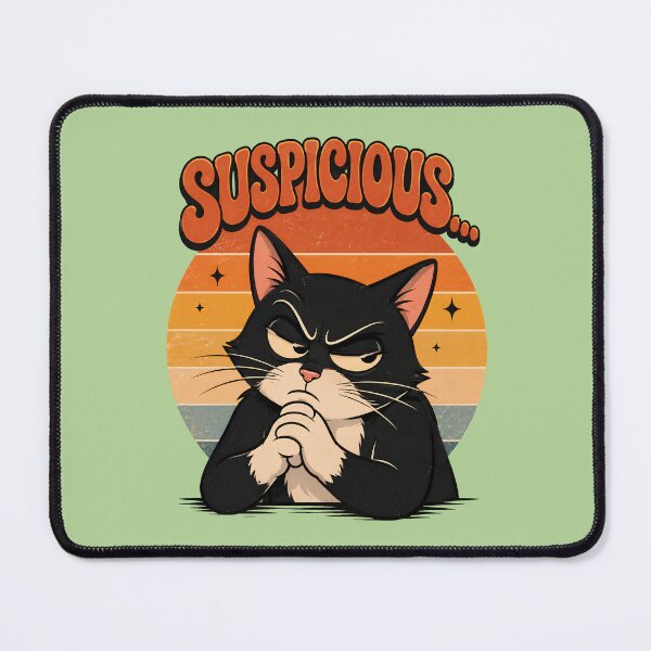 Item preview, Suspicious Funny Squinting Cat Sarcastic Cat Meme designed and sold by Retro Whiskers.