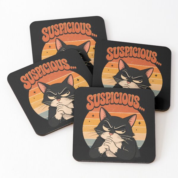 Item preview, Suspicious Funny Squinting Cat Sarcastic Cat Meme designed and sold by Retro Whiskers.