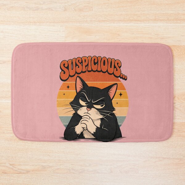 Item preview, Suspicious Funny Squinting Cat Sarcastic Cat Meme designed and sold by Retro Whiskers.