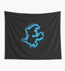 Girl witch lightblue and black silhouette Wall Tapestry
