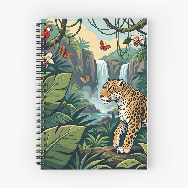 Item preview, Leopard In Lush Tropical Rainforest Waterfall designed and sold by Herodestroyer.
