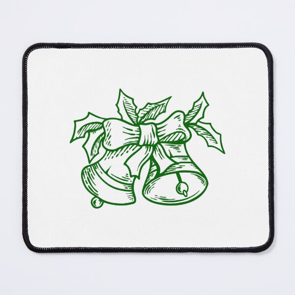 Item preview, Dark Green Vintage Christmas Bells Design designed and sold by pattern-archive.