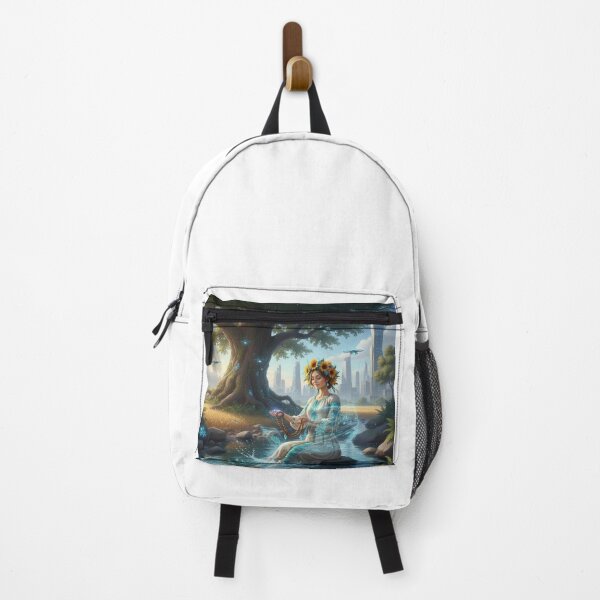 Item preview, Futuristic Ukraine Woman under Sacred Tree by River designed and sold by ElenMart.