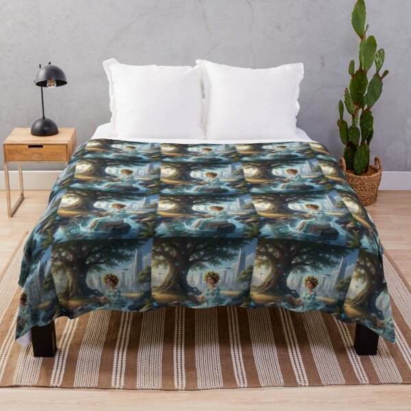 Item preview, Futuristic Ukraine Woman under Sacred Tree by River designed and sold by ElenMart.